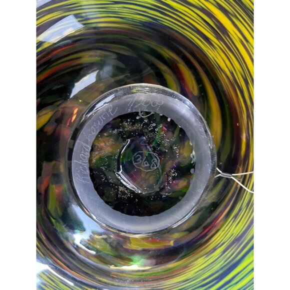 Signed Murano Handblown Glass Wall Platter Swirl Pattern Decorative Art Piece - Picture 3 of 7